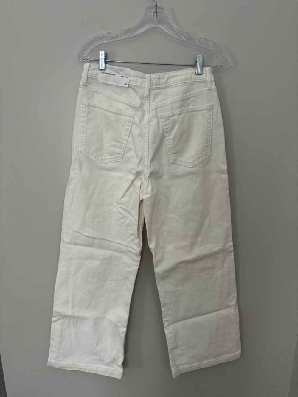 Just Black Denim Sailor Pocket Wide Leg Pants in cream, size 30 - Picture 8 of 10